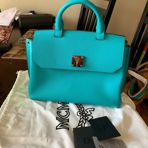 MCM authentic leather mid convertible backpack